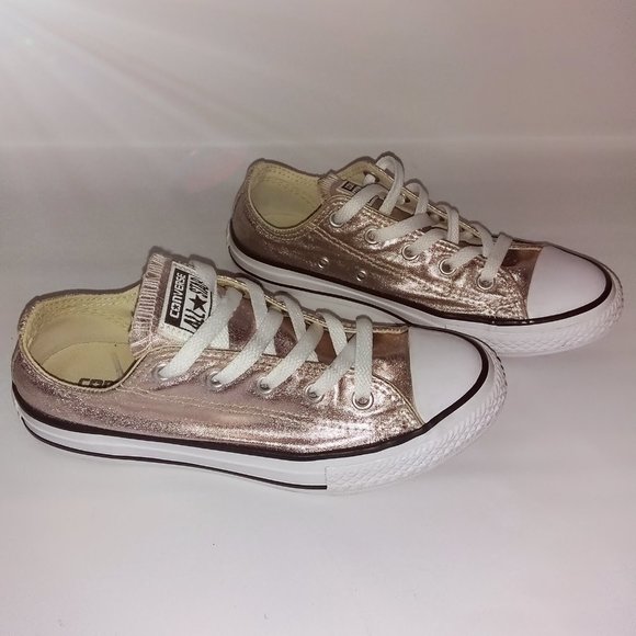 Converse Other - Converse All Star Low Top Sneakers Rose Gold Sz 2